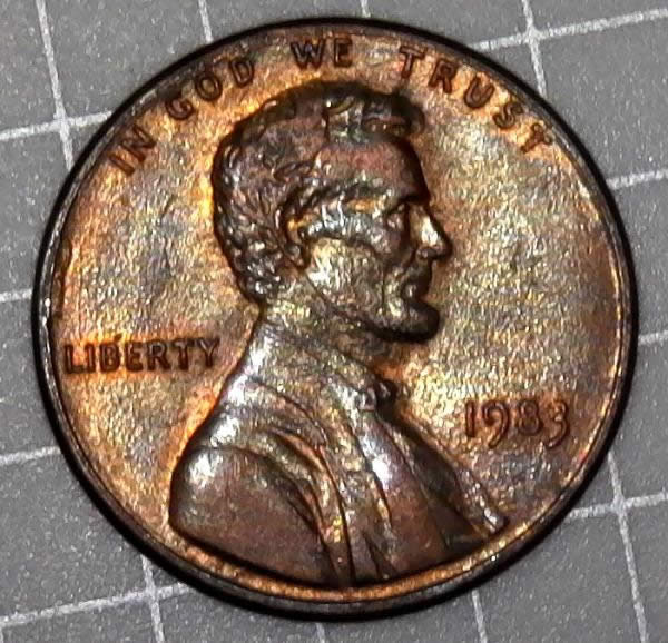 1983-P-Lincoln-Cent-With-Retained-Cud!-From-Circ-Bankroll-My-First-One!